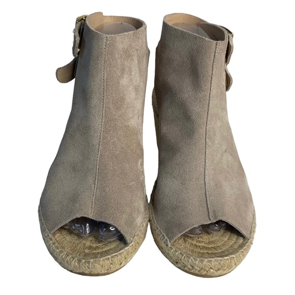 KANNA Women's Sz 39 / 8 Beige Brown Suede Ankle Strap Wedge Espadrille Sandals - Picture 3 of 15